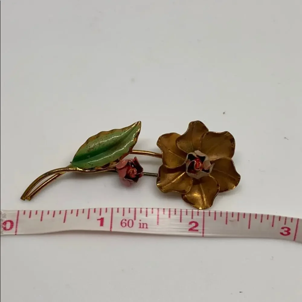Vintage metal rose pin